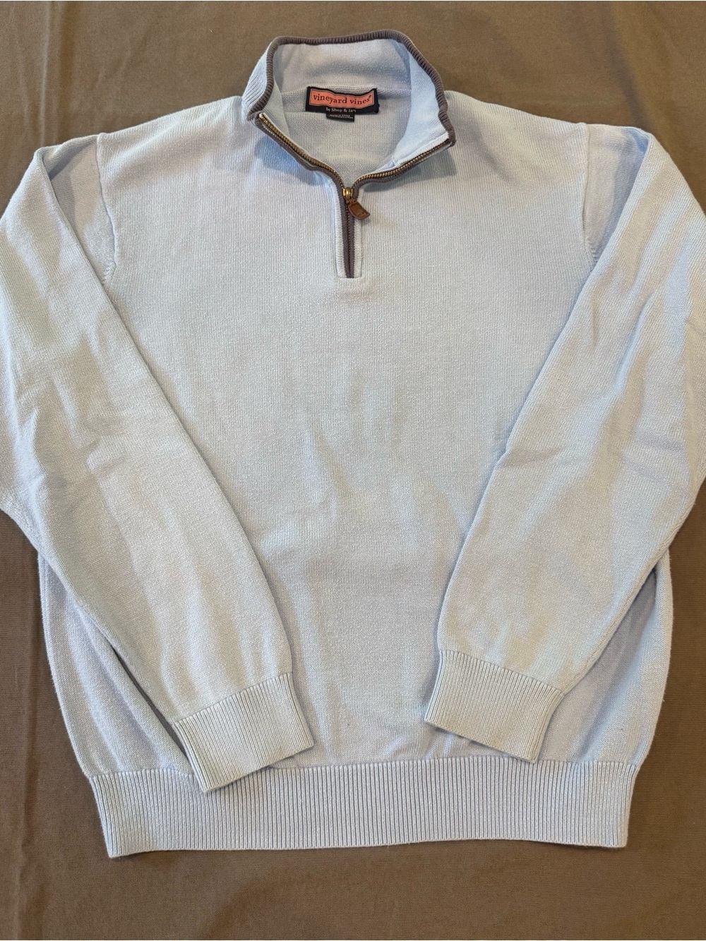 Vineyard Vines Men's Light Blue Quarter-Zip Sweater